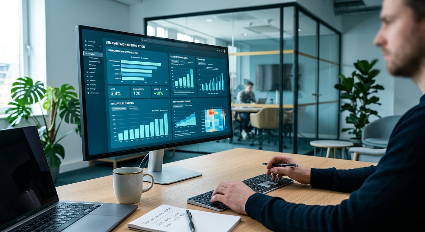 Ad variant testing and optimisation